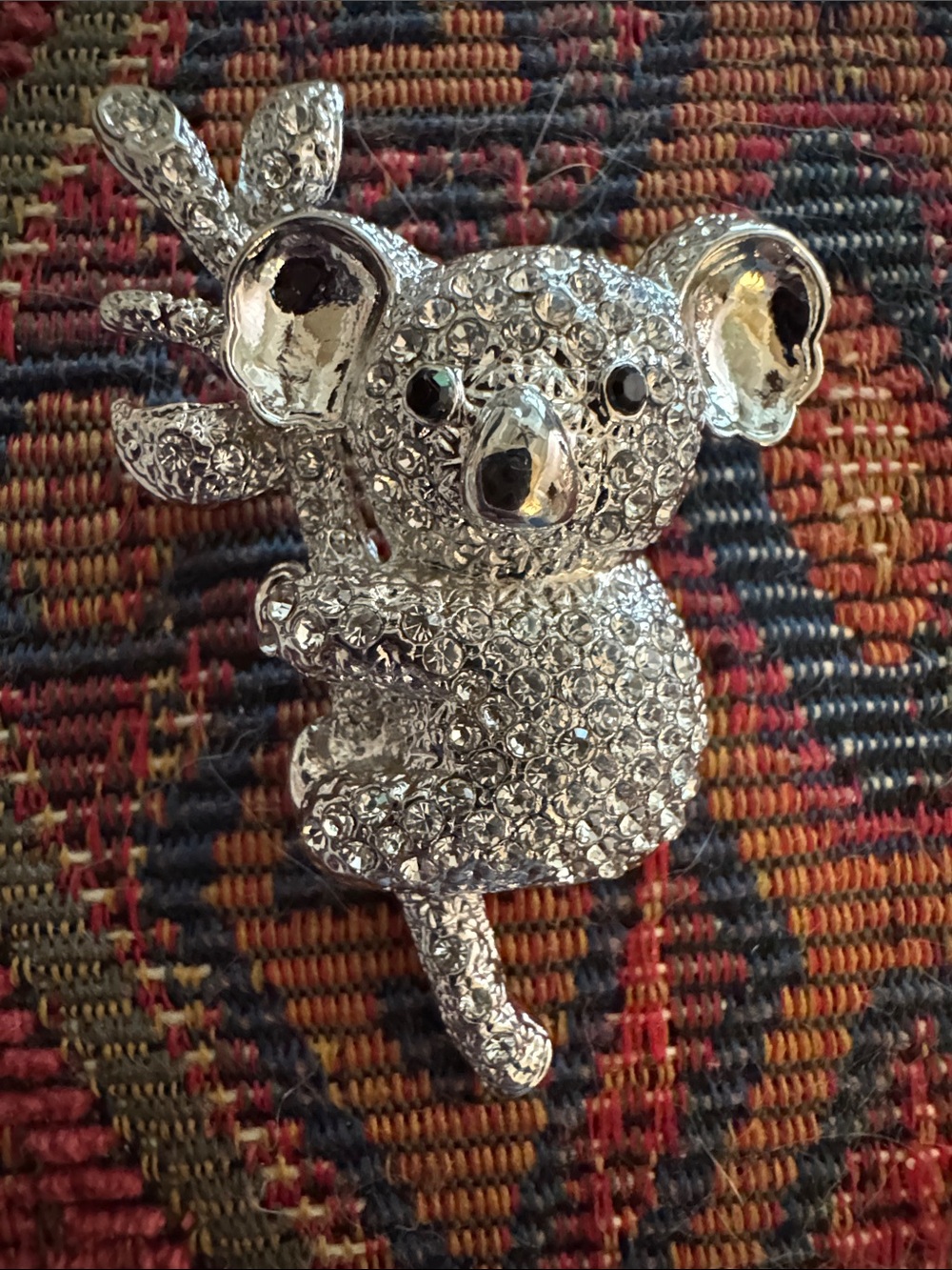 NWOT Rhinestone Koala Pin Brooch in Sparkling Silver